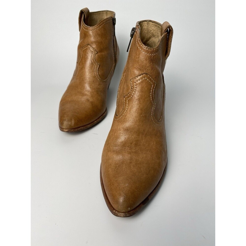 Frye Reina Bootie 6.5 M Brown Ankle Boho Festival Leather Boots